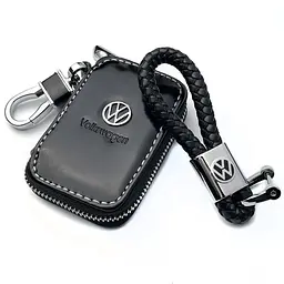 Подарунковий набір №6 для Volkswagen / брелок і чохол для автоключів / шкіра наппа