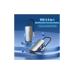 Концентратор Vention USB3.1 Type-C --> HDMI/VGA/USB 3.0/PD 100W Hub 4-in-1 (TOAHB) - мініатюра 3