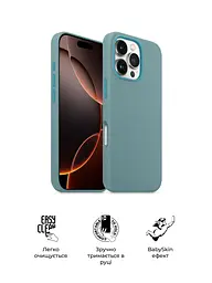Силиконовый чехол для Apple iPhone 16 Pro Max, ICON2 Case, голубой, противоударный, панель, защита всего корпуса, матовая поверхность Soft Touch, выступает над дисплеем, совместим с защитными стеклами и пленками, с микрофиброй, ArmorStandart (ARM79644) - мініатюра 3