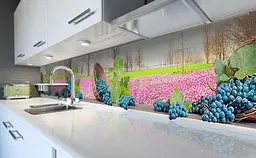 Кухонний фартух Синій виноград вінілова наклейка для кухні поле Природа Рожевий Happy Pocket Z181374 - мініатюра 6