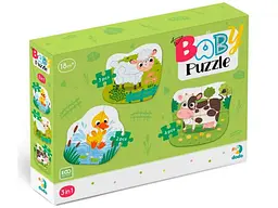 Пазли 3 в 1 Сільські тварини, DoDo, 2-3-4 ел.