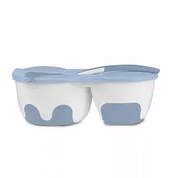 Мисочка з ложечкою двухкамерная BabyOno, 350 мл, блакитний (1067/01) - мініатюра 2
