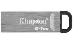 Флеш накопичувач USB 64Gb Kingston DataTraveler Kyson, сріблястий, USB 3.2 Gen 1, до 200/60 МБ/с (DTKN/64GB)