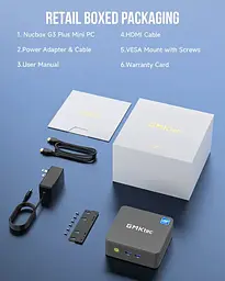 Неттоп GMKtec NucBox G3 Plus Titanium Grey N150 16Gb DDR4 512Gb SSD NVMe Graphics 2.5GLan 4xUSB 3.2 2xHDMI Windows 11 Pro кріплення VESA у комплекті - мініатюра 6