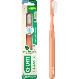 Зубна щітка GUM Classic Bio-Based Handle повна м'яка рожева