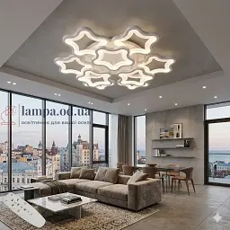 Сучасна LED люстра в спальню з пультом Diasha 1660/6+3WH біла димер 135W 55 см 3 режими світла
