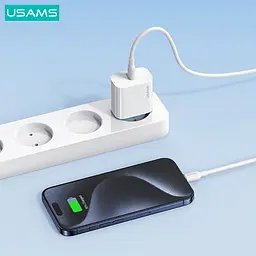 МЗП Usams US-OYXLTZ01 CC226 PD20W (1USB-C) + кабель Type-C to Type-C White - мініатюра 8