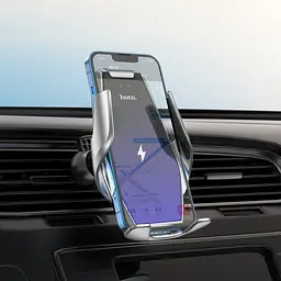 Автотримач із бездротовою зарядкою Hoco S14 Plus Wireless сріблястий - мініатюра 2