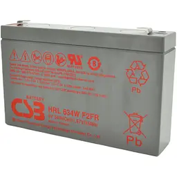 Акумулятор CSB AGM 6V (6V/8.4Ah/54Wh) (HRL634WF2FR) [154007]