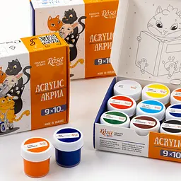 Набір акрилових фарб Cats 9×10 мл ROSA Kids (4823098545880) - мініатюра 4