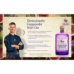 Джин Drumshanbo Gunpowder Irish Gin Italian Fig and Laurel-Bruno Edition 43% 0.7 л - мініатюра 3