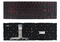 Клавіатура Lenovo Legion Y520-15IKBN Y520-15IKBA Y520-15IKBM R720-15IKBN Y720-15IKB чорна без рамки Прямий Enter підсвічування RED Original PRC (PK1313B5B00)