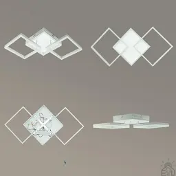 Смарт люстра керована світлодіодна SQUARE 3S 90 Вт 887x420x135 мм Бiла ESLLSE - мініатюра 3