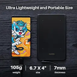 Huion Графічний планшет 4.17"x 2.6" H420X USB-C чорний - мініатюра 4