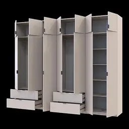 Розпашна Шафа для одягу Doros Лукас Кашемір 3+4 ДСП 295х50х240 (42005124) - мініатюра 2
