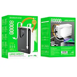 Зовнішній акумулятор Borofone BJ32 Terra fully compatible 80000mAh білий - мініатюра 4
