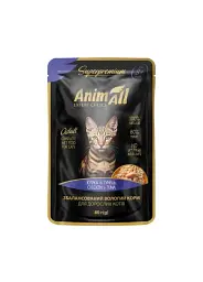 Вологий корм для котів AnimAll з куркою та тунцем, 80г