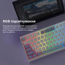 Клавіатура Ajazz AK820 Sea Salt Switch White (AK820-SS-PWB) [163669] - мініатюра 14
