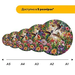 Пазл дерев'яний Грайливі Птахи, А1, 500+ елементів, Дерев’яна коробка - мініатюра 2