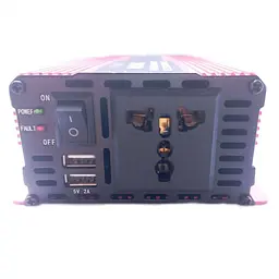 Інвертор напруги Solar Smart King Power Inverter 018 модифікована синусоїда Red 1 розетка 2 USB екран з 24V на 220V 2000W (11064) - мініатюра 2