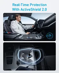 Автомобільний зарядний пристрій PowerDrive 323 - 30W PD + 22.5W USB-A Black Anker teh0022019 - мініатюра 7