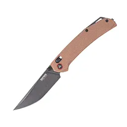 Нож складной туристический SRM Asika 411L-MN (8.8 см) 14C28N / Micarta коричневый