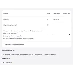 Їжовик гребінчастий Swanson 60 веганських капсул - мініатюра 4