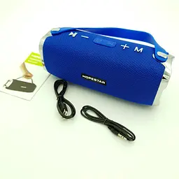Бездротова акумуляторна колонка Bluetooth акустика FM MP3 AUX USB Hopestar H24 синій - мініатюра 4