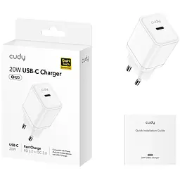 Зарядне пристрій 1xUSB 20W, (GaN, 1хUSB-C, QC+PD 3.0, вилка ЄС, для iPhone серії 12 та новітніх мод. - мініатюра 4