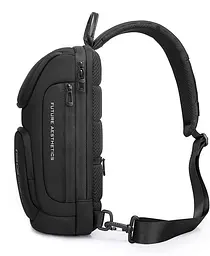 Однолямковий рюкзак через плече Bange BG-7565 7л Сумка-слінг з USB-роз'ємом Black (19369) - мініатюра 2