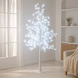 Декоративне дерево-світильник 1.8 м, 120 LED Холодний білий / Світильник-дерево з квітами / Декоративне світлодіодне дерево