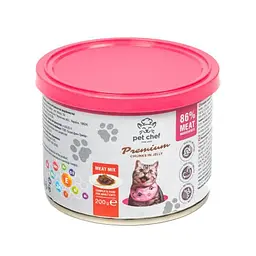 Корм вологий для дорослих котів Pet Chef, шматочки в желе М'ясний мікс 200 г - мініатюра 3