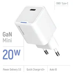 Зарядний пристрій ColorWay C101C GaN Mini 20W PD PPS USB-C white (CW-CHS059PD-WT) - мініатюра 7