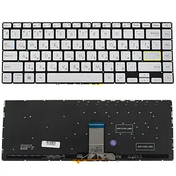 Клавіатура для ноутбука ASUS (X421 series) rus, silver, без фрейма, підсвічування клавіш