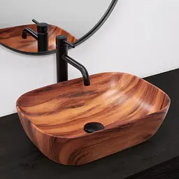 Умивальник Rea Belinda wood mat накладний REA-U5051, Коричневий - мініатюра 5