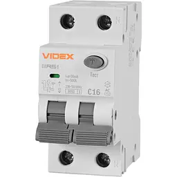 Диференційний автомат Videx Resist АС 2п 30мА 6кА 16А (VF-RS6-DA2AC16)