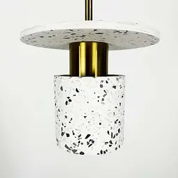 Підвіс Terrazzo Cylinder із білим бетонним плафоном 20 см в стилі Ар-деко Line.F MJ 162-200 WT - мініатюра 4