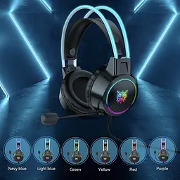 Накладні ігрові навушники Onikuma X15 Pro дротові з гарнітурою та RGB-підсвіткою чорні - мініатюра 4