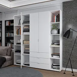 Комплект Doros Гелар з 2 Етажерками Білий 3 ДСП 192.6х49.5х203.4 (42005035) - мініатюра 2