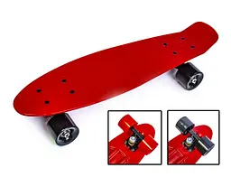 Пенні борд скейт 55 х 15 см до 80 кг ABEC-7 матові колеса Penny Board червоний