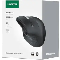 Мишка UGREEN 2.4GHz MU008 бездротова вертикальна 4000 dpi 4 кнопки чорний - мініатюра 5