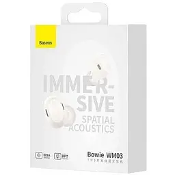 Навушники бездротові Baseus WM03 NGTW330302 білі - мініатюра 4