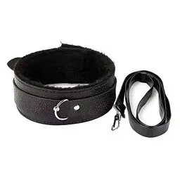 Шкіряний нашийник з повідцем для ігор з домінуванням BDSM One size K000410
