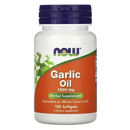 Натуральна добавка Garlic Oil 1500 mg, 100 капсул NOW vit0004236 - мініатюра 1