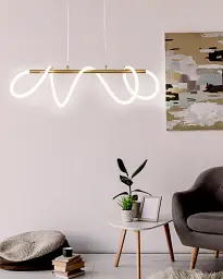 Люстра з світлодіодним шнуром Goldlux 327987 Emma Led 1x38W 4000K 4450Lm IP20 Золотий - мініатюра 3