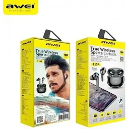 Бездротові навушники Awei T15P TWS Bluetooth чорні - мініатюра 3