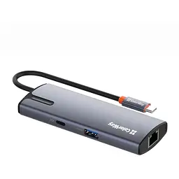 Порт-реплікатор ColorWay Docking Station USB-C 6-в-1 Type C PD 100W/USB3.0х3/USB2.0/RJ45 (CW-HUB03)