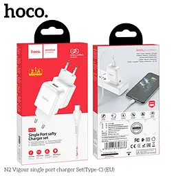 Адаптер мережевий HOCO Type-C cable Vigour N2 набір білий - мініатюра 3