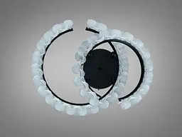 Сучасна стельова LED люстра Diasha 2511/500+400BK чорна 80W з пультом 14 м2 - мініатюра 4