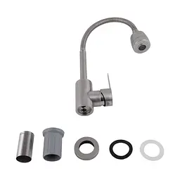Змішувач для кухні Brinex Pure 015F41 з гнучким виливом Nickel BRIPUR015F41NKL - мініатюра 5